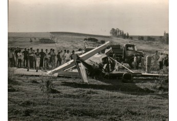 Acidente aéreo em Adamantina (Reprodução: Arquivo Histórico Municipal).