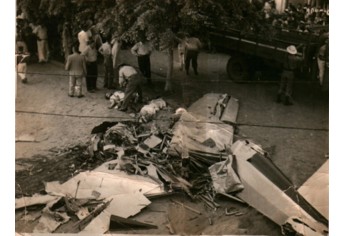 Acidente aéreo em Adamantina (Reprodução: Arquivo Histórico Municipal).
