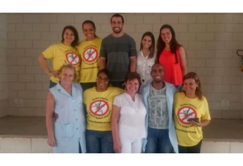 Equipe do ESF Dorigo nas ações do Prolonga Vida, no Jardim Bela Vista (Foto: Cedida).
