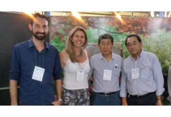 Secretários Emerson Baptiston e Luciana Pereira com Tomio Katsuragawa e Nelson Hitoshi Kamitsuji da Coordenação e Organização Bunkyo Rural (Foto: Da Assssoria).