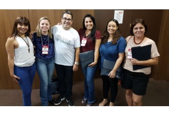 Representantes do CRAS, CREAS e Conselho Tutelar de Adamantina no Simpósio Brasileiro de Sistema de Garantias de Direitos da Criança e Adolescente (Divulgação).