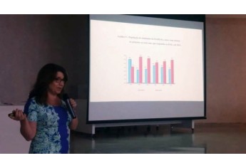 Psiquiatra Kátia Burle dos Santos Guimarães, membro do Conselho Regional de Medicina do estado de São Paulo (Cremesp), apresenta os resultados do Desafio Psiquiátrico Câmara de Violência em Escolas Médicas (Foto: Priscila Caldeira).