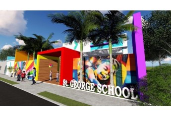 St. George School vai ser instalada em um prédio próximo à entrada principal da cidade, com início das aulas em fevereiro de 2018. Projeto é do arquiteto Tiago Valério (Imagem: Reprodução/Tiago Valério Arquitetura).