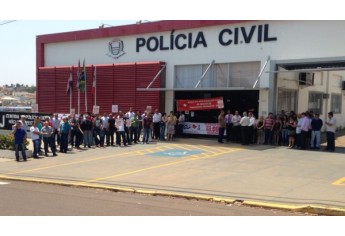 Em Presidente Prudente, Policiais Civis também paralisaram atividades (Foto: Cedida).