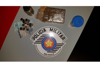 Droga estava no carro e geladeira, além de duas mudas de maconha plantadas em um vaso  (Foto: Cedida/PM).
