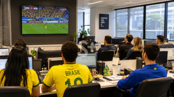 Jogos do Brasil na Copa não são feriado; empresas definem regras para expediente durante as partidas