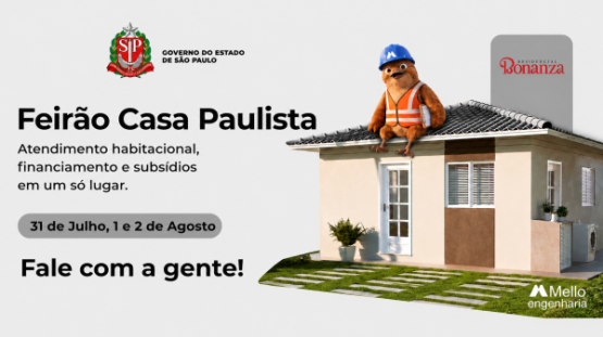 Feirão Casa Paulista segue no Residencial Bonanza com subsídio de R$ 10 mil para a casa própria