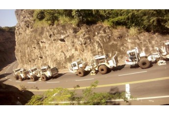 Veículos da empresa americana Global Geophysical na região de Marília (Foto: Ruben Freyre/Facebook).