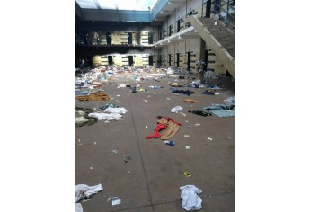 Estrutura destruída na Penitenciária de Lucélia, após rebelião dos detentos (Reprodução: Blog Fábio Jabá).