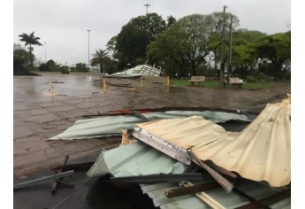Estragos causados pelo temporal em Lucélia (Cedida/Defesa Civil Municipal).