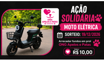 ONG Apelos e Patas promove rifa de moto elétrica para arrecadar recursos para causa animal