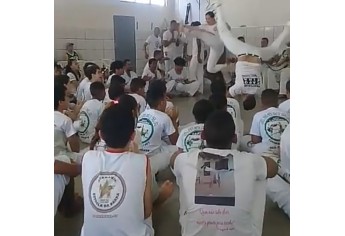 Grupo de Capoeira Estrela da Barra, de Adamantina, no evento realizado em Presidente Prudente (Foto: Cedida).