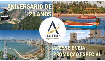 Nas comemorações do aniversário de 21 anos, All Time Viagens e Turismo, de Adamantina, faz promoção especial neste mês de abril (Imagens: Divulgação).