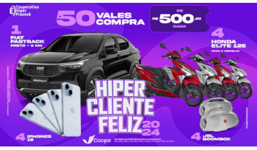Cocipa lança campanha Hiper Cliente Feliz 2024, com etapas para Dia das Mães, Dia dos Pais e Natal