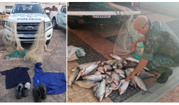 Pesca ilegal: mais de 50 kg de peixes e redes são apreendidos no Rio Aguapeí