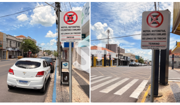 Adamantina amplia sinalização sobre proibição de parar e estacionar motos fora dos bolsões