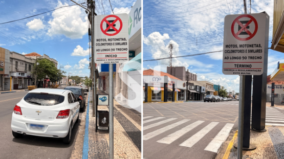 Adamantina amplia sinalização sobre proibição de parar e estacionar motos fora dos bolsões