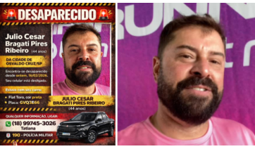 Família procura por morador de Osvaldo Cruz desaparecido desde segunda-feira (16)