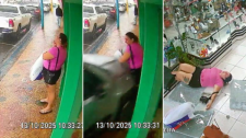 Carro invade calçada e atinge mulher em porta de loja no centro de Adamantina