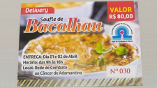 Rede de Combate ao Câncer de Adamantina promove venda de suflê de bacalhau 
