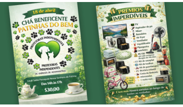 Chá beneficente neste sábado (18) mobiliza apoio à causa animal em Adamantina