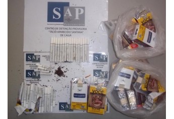 No CDP de Caiuá, cigarros recheados com maconha foram flagrados e impedidos de serem levados ao interior da unidade (Foto: SAP).