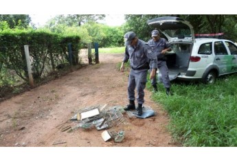 Polícia Militar Ambiental autua infrator por caçar pássaros em Parapuã (Foto: Cedida).