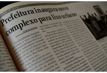 Jornal Diário do Oeste noticia inauguração do aterro sanitário, em junho de 2002 (Acervo Diário do Oeste).