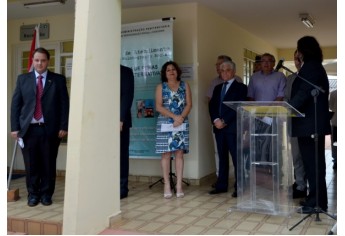 Autoridades na abertura da cerimônia de inauguração da Central de Penas e Medidas Alternativas (CPMA) de Adamantina (Foto: Acácio Rocha).