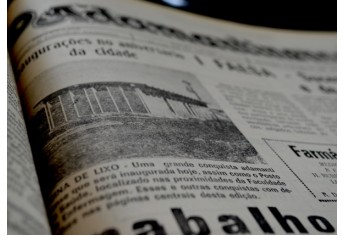 Jornal O Adamantinense publica reportagem, em 1989, sobre a inauguração da Usina de Lixo de Adamantina (Acervo O Adamantinense/Diário do Oeste).