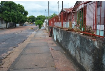 Do lado de fora da casa, vegetação presa à grade revela altura das águas  (Foto: Siga Mais).