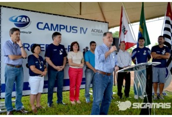 Solenidade com autoridades e torneio de futebol marcam lançamento do ProEduc e Campus 4 na praça esportiva da ACREA (Foto: Acácio Rocha).