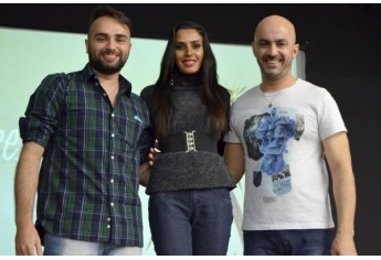 Maikon Moraes, a Miss Adamantina Renata Marques e Acácio Rocha (Foto: Lis Yumi).