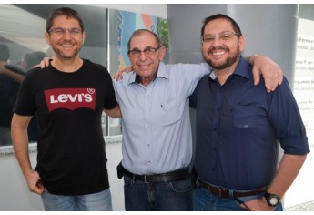 José Maria Haddad com os filhos Cacá Haddad e Ricardo Haddad (Foto: Maikon Moraes)