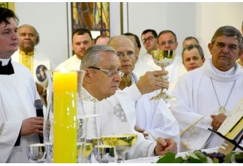 Missa celebra 80 anos do bispo emérito da Diocese de Marília, Dom Osvaldo Giuntini (Foto: Érica Montilha/Pascom Diocese).