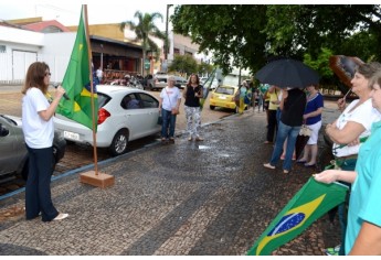 Professora Ana Lúcia Bonilha Tiveron organizou as manifestações em Adamantina (Foto: Acácio Rocha).