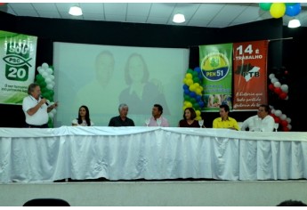 Convenções confirmam Cícero Mortari (PTB) e Beth Meireles (PV) para prefeito e vice (Foto: Alexandre Mota).