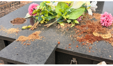 Cemitério de Flórida Paulista é vandalizado e tem peças de bronze furtadas de túmulos