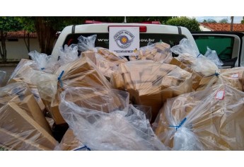 A droga pesou 758,750 quilos (Foto: Cedida/PM).