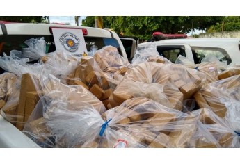A droga pesou 758,750 quilos (Foto: Cedida/PM).