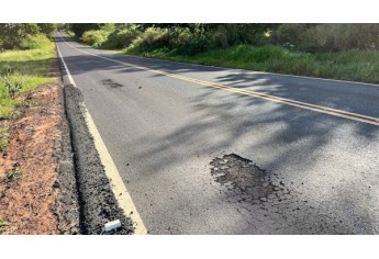 Rodovia Plácido Rocha, em 22/10/2022 (Foto: Siga Mais).