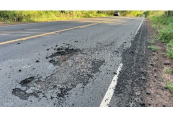 Rodovia Plácido Rocha, em 22/10/2022 (Foto: Siga Mais).