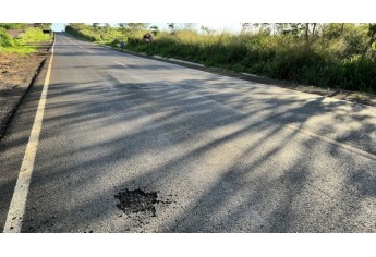 Rodovia Plácido Rocha, em 22/10/2022 (Foto: Siga Mais).