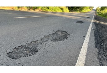 Rodovia Plácido Rocha, em 22/10/2022 (Foto: Siga Mais).