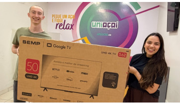 Cliente de Adamantina ganha TV de 50 polegadas na promoção de inverno da Uniaçaí