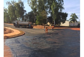 Pavimentação da continuação da Alameda Padre Nóbrega (Foto: Siga Mais).