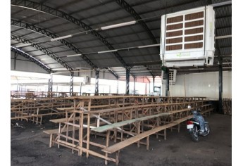 Recito Poliesportivo recebe estrutura para a ExpoVerde 2018 (Foto: Siga Mais).