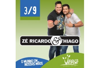 Na grade de shows desta quinta-feira (3), Zé Ricardo e Thiago.