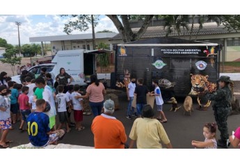 PM Ambiental e estudantes fazem interação com animais e soltura de pássaros em Mariápolis