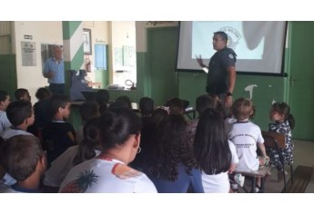 Atividades realizadas com estudantes, em Mariápolis (Foto: Cedida/PM).